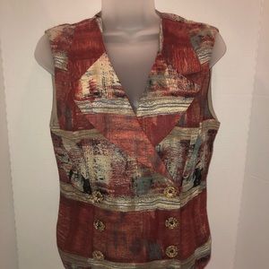 Vintage Platinum vest double breasted w/6 buttons